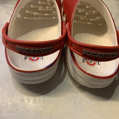 Ohio State Buckeyes Crocs Classic Clog Red/White Size Men display picture 1