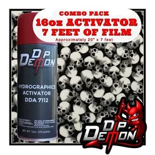 16oz hydrographic film / activator Mini Micro Skulls hydro dip dipping wizard