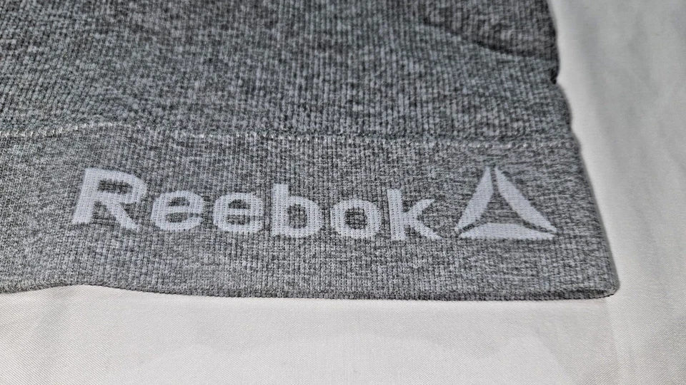 锐步运动文胸女式 S 码希瑟灰色套衫锻炼慢跑跑步者 — 第 2/4 张图片