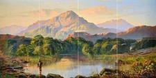 Landscape mountains river G. Shalders Tile Mural Backsplash Art Marble Ceramic