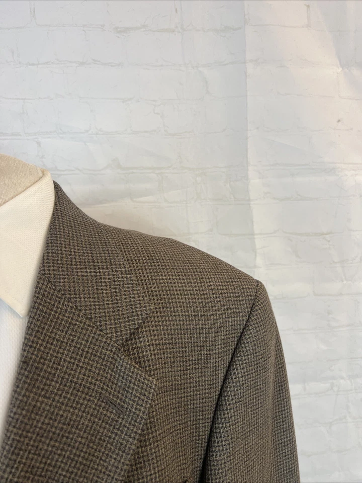 Blazer OTOÑO/INVIERNO Oscar de la Renta Para Hombre Marrón Lana a Cuadros 44S $495 Foto 2 de 4