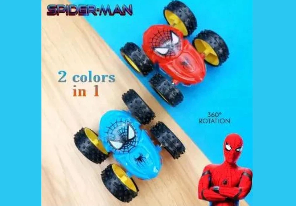 Spiderman Big Super Stylish Two-Sided Push and Stunt car for Kids (Multicolor) - Image 4 of 4