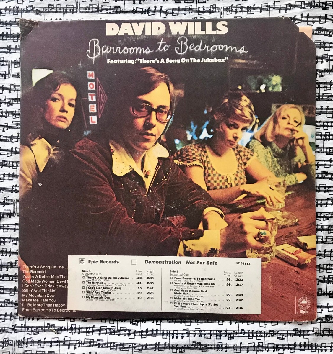 2 David Wills 70's Epic LP's + Epic 4 Song Country Sampler Promos