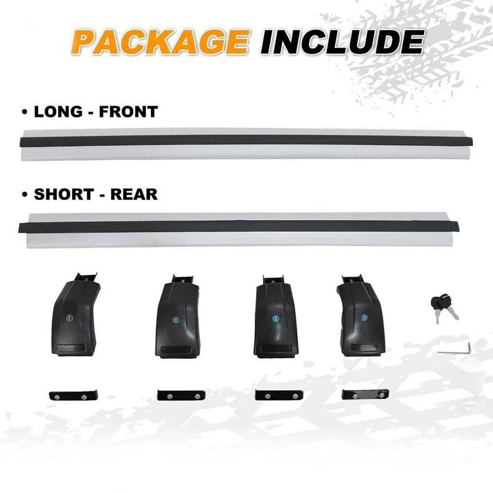 2Pc Fit for Audi Q7 2009-2015 Lockable Roof Rail Rack Carrier Cross Bar Crossbar - Image 2 of 4