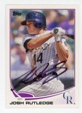 SIGNED BASEBALL CARD AUTO TOPPS 2013 COLORADO ROCKIES JOSH RUTLEDGE #553 2B