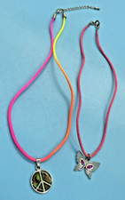 Butterfly Pendant Necklaces  Piece Sign Necklace 2 Pieces Girls Cord Jewelry