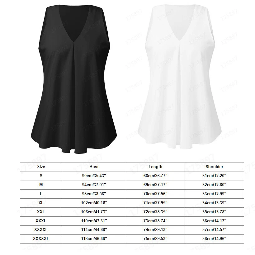 Womens Vest Tops Summer Sleeveless Blouse Ladies Tank Cami Tee T-Shirt Plus Size - Image 3 of 4