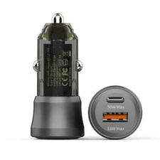 1pc Mini 48W QC18W+PD30W Car Charger Cell Phone Fast Charge Adapter Accessories