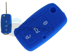 Schlüssel Hülle Cover für VW Seat Skoda Toledo Golf 5 Polo Touran Octavia BLAU