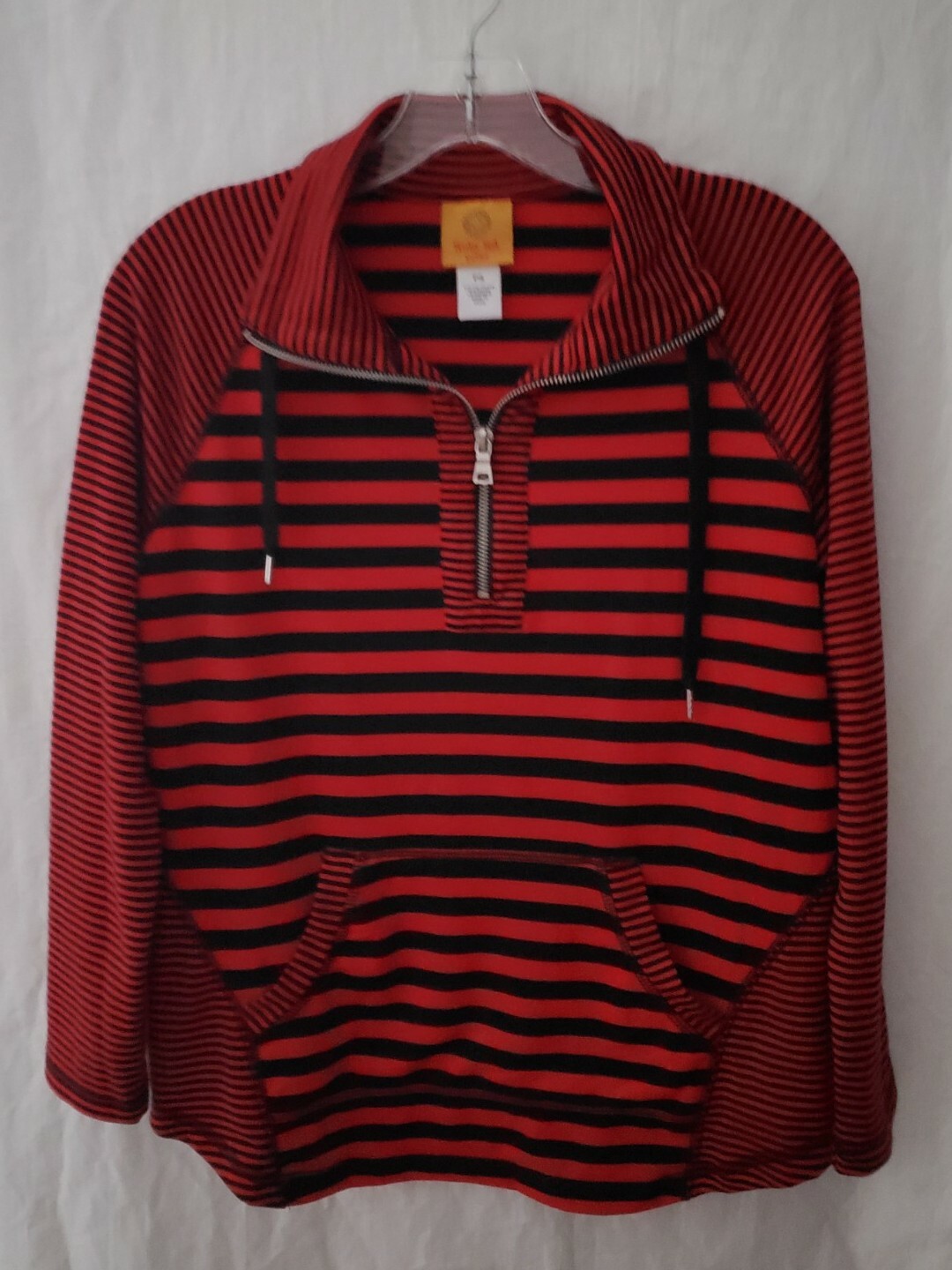 Ruby Rd Petite Small Pullover Top Red Black Strip… - image 1