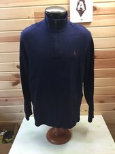 Polo Ralph Lauren Mens Large Pullover Sweater Blue Red Pony Estate Rib