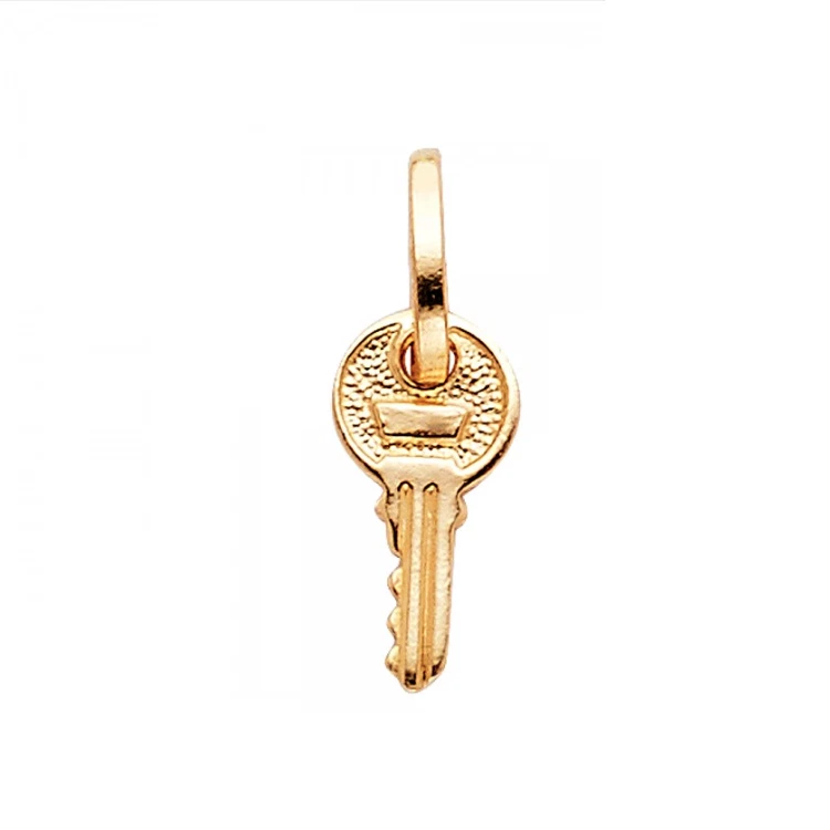 14k gold cheap key necklace
