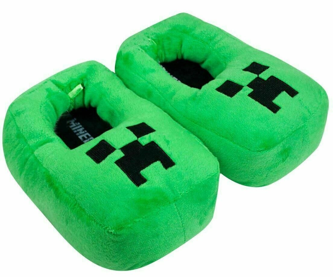 Minecraft Creeper Garçon Chausson 3D Vert Peluche Nouveauté Sport à Enfiler  pour