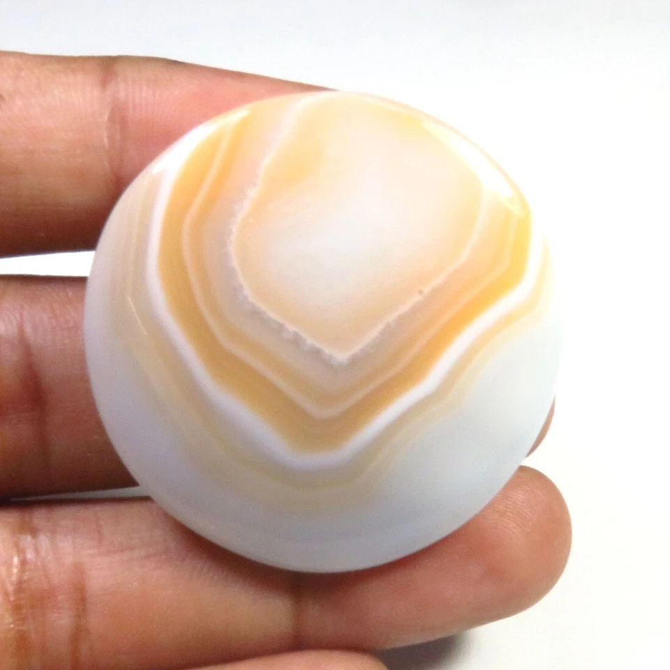 Natural Onyx Agate Gems 36mm Round Peach Onyx Geode Agate Cabochon OND-1315 - Image 2 of 4