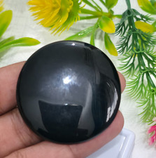 Natural Black Onyx 75.10 Ct Round Cabochon Stunning Loose Gemstone for Jewelry