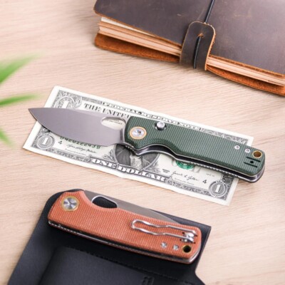 VOSA2603 Vosteed Porcupine Green 14C28N SW Blade Micarta Handles Top Liner Lock