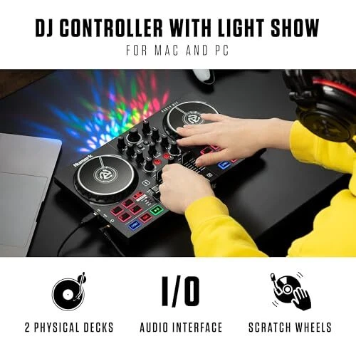Numark DJ Controller DJ Equipment Streaming Portable DJ Mixer Party Mix II - Image 2 of 4