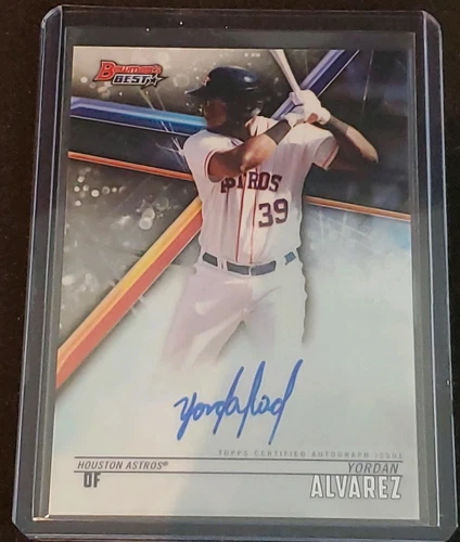 2018 BOWMAN'S BEST YORDAN ALVAREZ ROOKIE ON CARD AUTO SP ASTROS HOT RC 