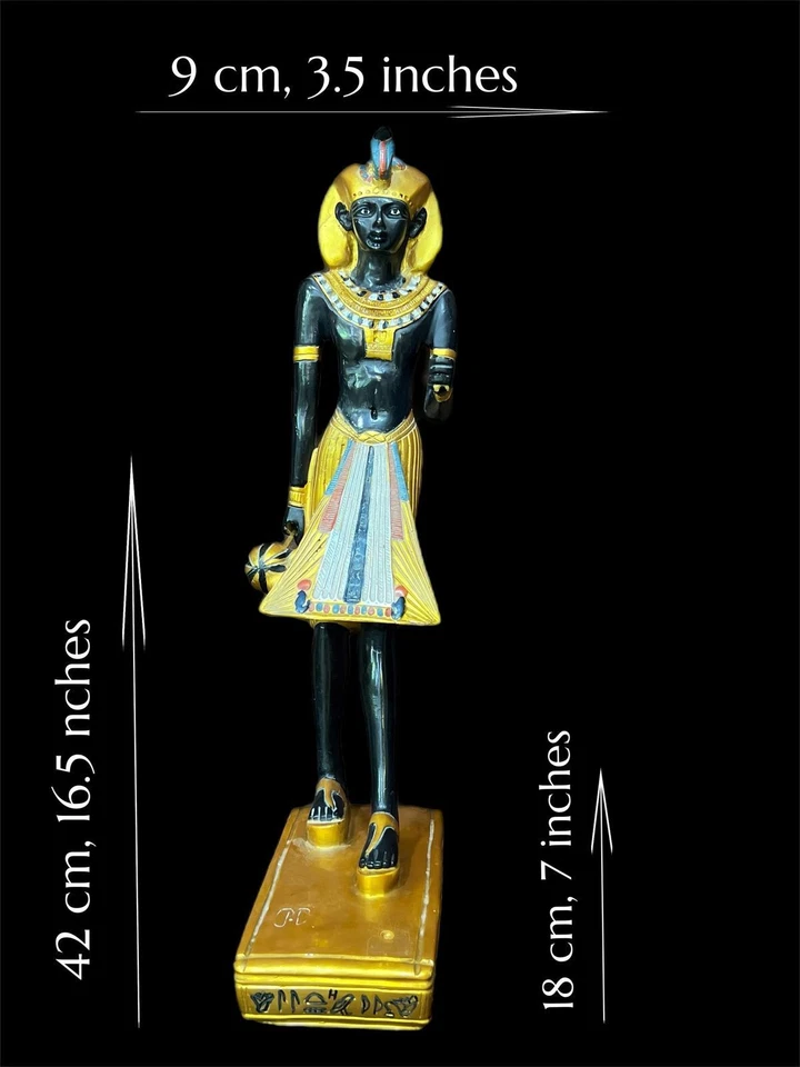 Large Ancient Egyptian statue Guardian Qah, handcrafted heavy black solid stone - Image 2 of 4