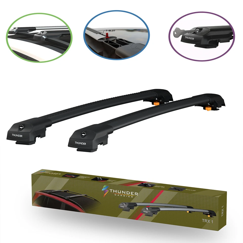 For Toyota Highlander 2007 – 2013 Black Aluminium Roof Racks Cargo Cross Bars - Imagem 3 de 4