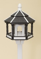 HUGE BIRD FEEDER  Amish Handmade Hexagon Recycled Poly in Classic Black  White