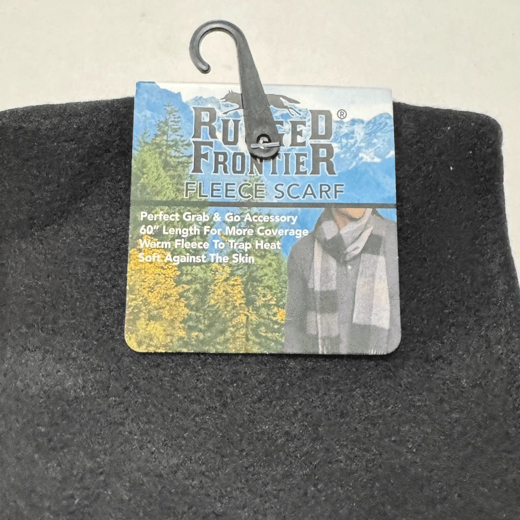 RUGGED FRONTIER SOLID BLACK WINTER SCARF 60” One Size FLEECE