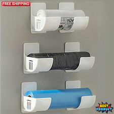 Estante de almacenamiento de cocina autoadhesivo de 2 piezas para bolsa de basura envolturas de papel aluminio rodillo hogar