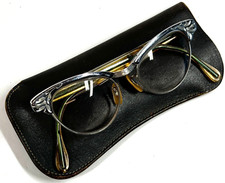 Antique COC 44-20 Cats Eye Frame 4 1/2 Ladies Glasses Spectacles w/ Soft Case
