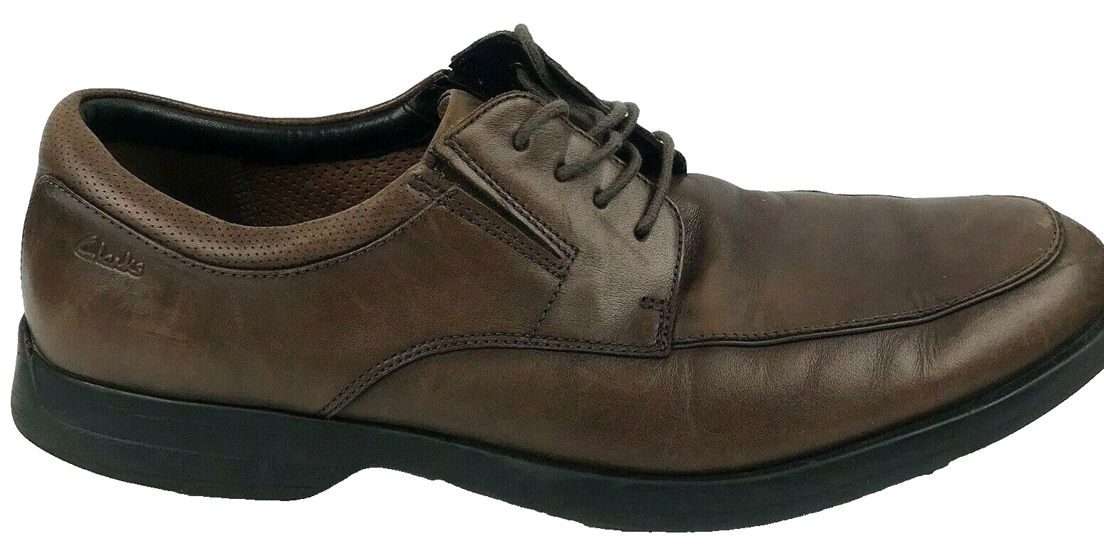 Scarpe casual uomo Clarks in pelle marrone taglia 10 M