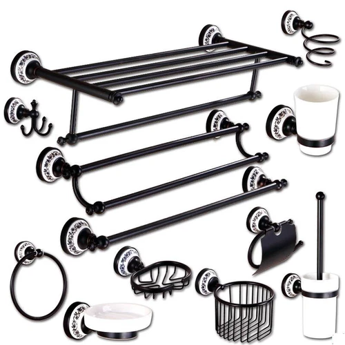 Oil Rubbed Bronze Wall Mounted Bathroom Accessories Bath Hardware Set Series