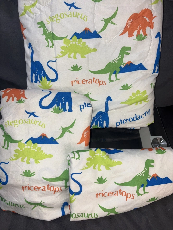 3 Piece Dinosaur Toddler Bedding Set - Reversible Microfiber Comforter Sheets - Image 4 of 4
