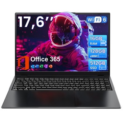 jumper 17.6 Inch Laptop with Office 365 16GB RAM 640GB SSD N95 CPU Windows 11
