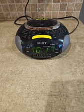 Vintage Sony PSYC ICF-CD832 Space CD Player, Clock, AM/FM Radio Working Black