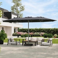 9x15 ft Large Outdoor Umbrella with Base, Extra Wide Patio Umbrella with UV Prot