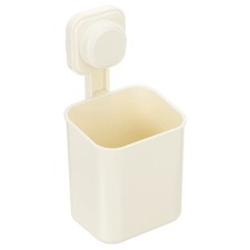 1Pcs 4" x 8" Wall Mounted Suction Toothbrush Holders for Bathroom, Cream White