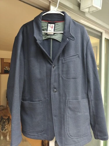 Relwen - Heritage Trap Blazer Sport Coat - Wool - Dark Navy Whipcord - Men’s XL - product listing photo