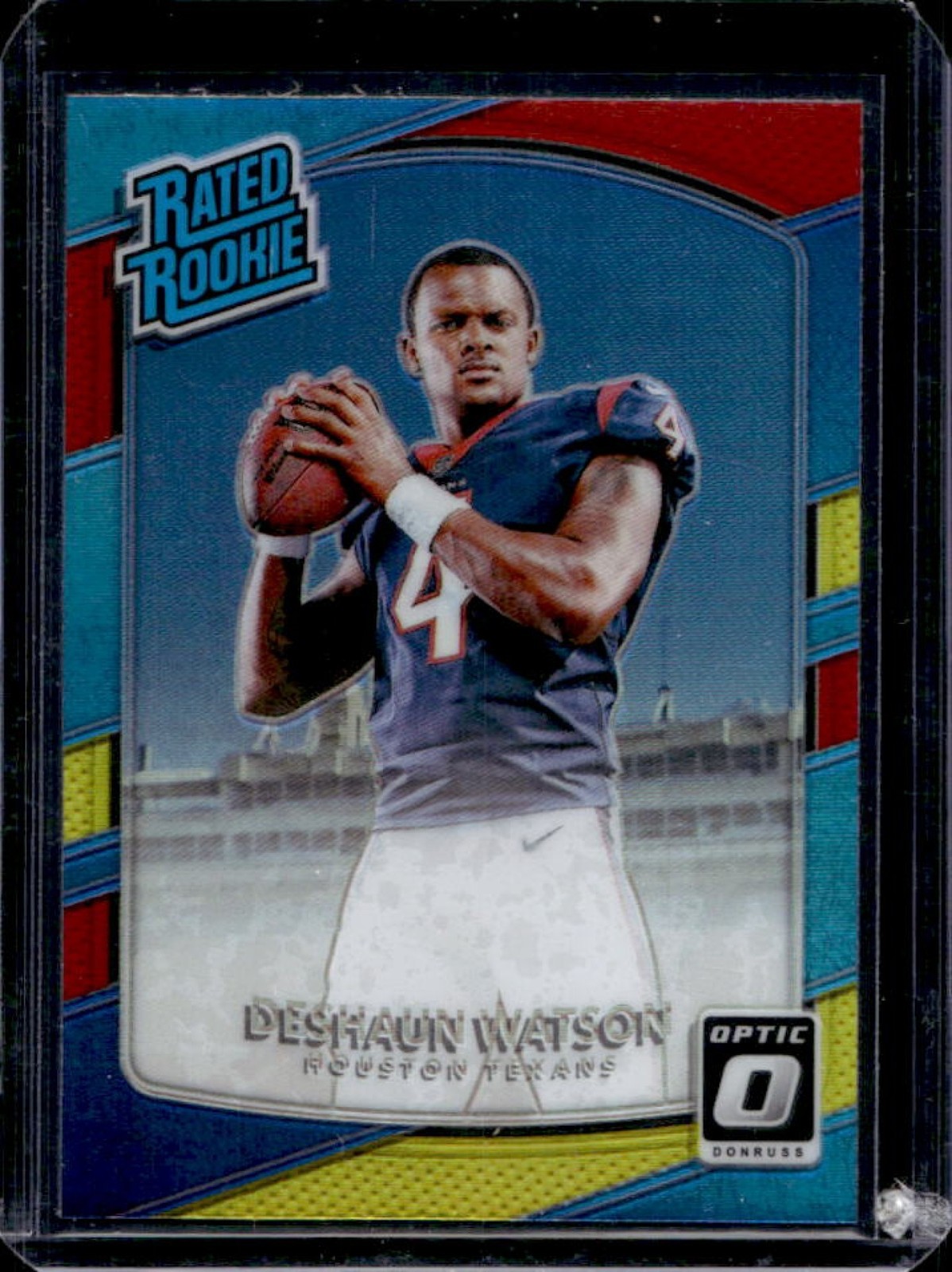 2017 Donruss Optic Deshaun Watson Red and Yellow Rated Rookie #195 Texans