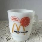 Vintage Anchor Hocking Fire King 1970s McDonald's Coffee Cup Milk Glass