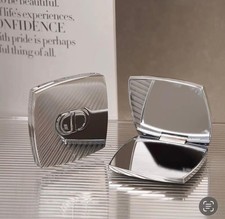 DIOR COMPACT MIRROR, CHROME/SILVER,  DOUBLE FACETTES, DUO - NEW 