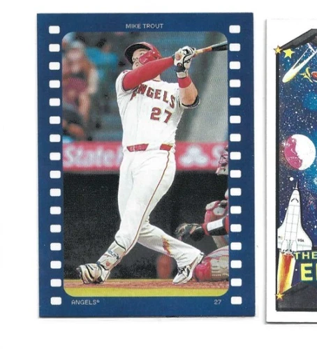 2026 Topps Heritage Los Angeles Angels Mike Trout Ready, and Action card