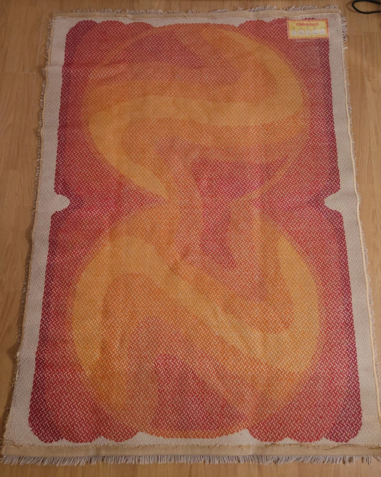 DESSO Allegro shag dralon wool rug orange yellow red vintage Mid Century 60s 70s Foto 4 de 4