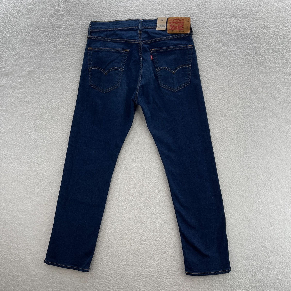 Levis 501 Jeans Mens 36x32 Blue Original Button Fly Dark Wash