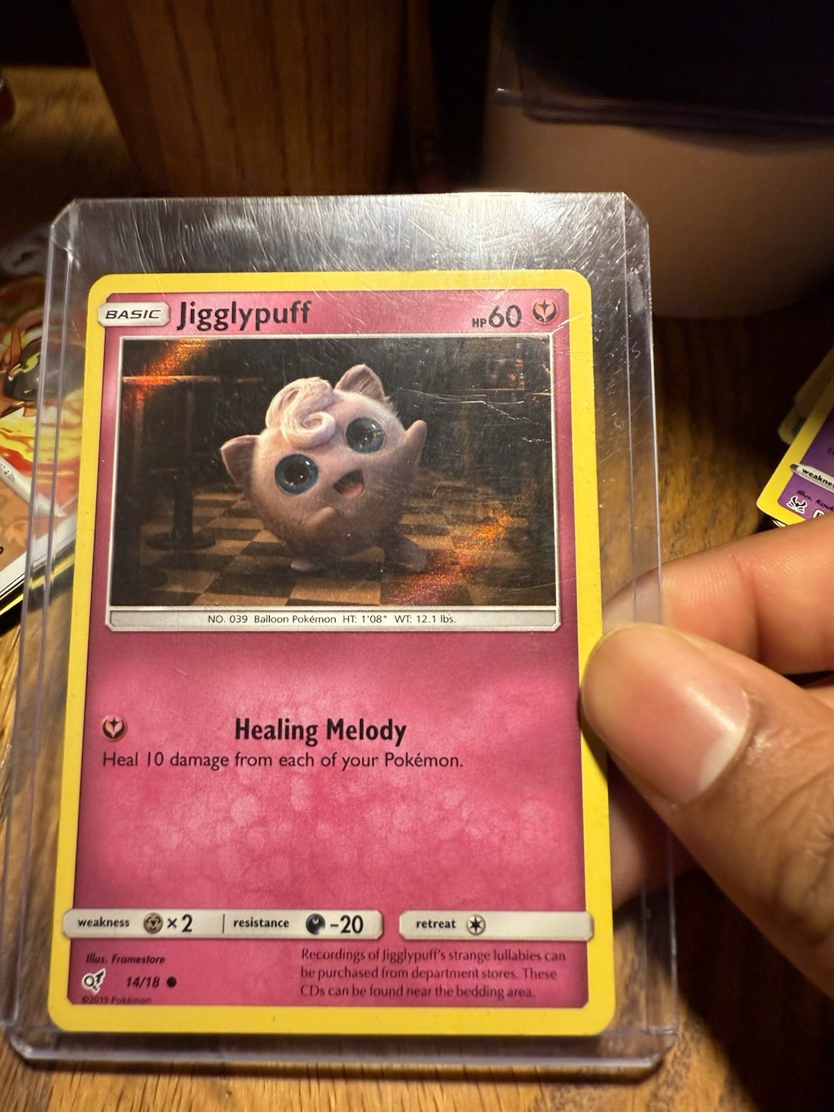 Jigglypuff 14/18 Detective Pikachu - Pokemon Holo Foil MINT CONDITION