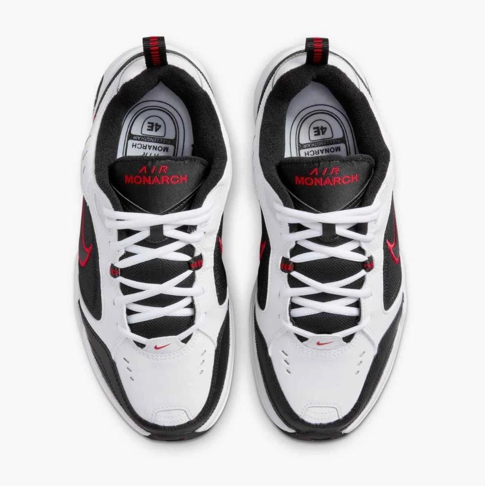 Nike AIR MONARCH IV Men's White Black Red 101 Walking Shoes Medium & WIDE WIDTH - Image 4 of 4