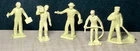 5 Vintage Marx Service Gas Station Attendants Workers Playset 43mm Cream Figures