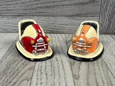 Two Ceramic Bumper Car Ornaments - Decorative Collectable - Fairground