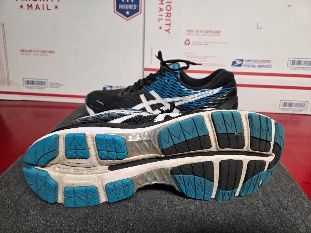 ASICS MEN'S GEL-NIMBUS 18 RUNNING TRAINING WALKING SHOES BLACK/WHITE SIZE 13M thumbnail 6