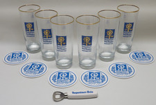 6x Augustiner Bräu München  Gläser Frankonia mit Goldrand 0,5L + Flaschenöffner