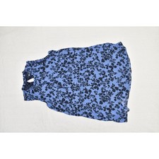 Tommy Hilfiger Dress Womens 16 Blue Black Floral Sleeveless Keyhole Lined Career