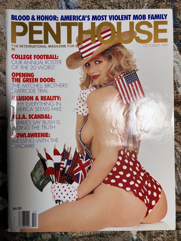 Penthouse Magazine October 1991 Patriotic cover Pet Pamela Peters